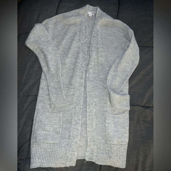 SO Medium Women’s Long Grey Knitted Cardigan with Pockets - Picture 6 of 6